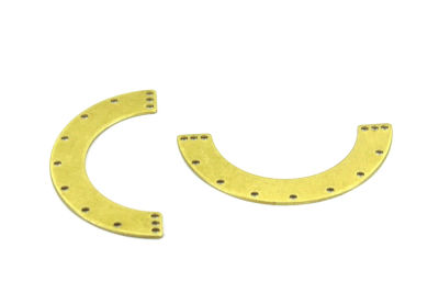 25x50 mm YARIM ÇEMBER AY PUL, HAM PİRİNÇ #1323H - 2