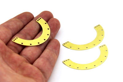 25x50 mm YARIM ÇEMBER AY PUL, HAM PİRİNÇ #1323H - 3