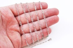 2.5x6.5 mm ÇELİK ZİNCİR, ATAÇ ZİNCİR, GÜMÜŞ RENK, 1. KALİTE KARARMAZ - ERTÜRK