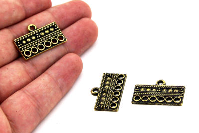 26x17 mm ZAMAK DÖKÜM APARAT, ANTİK SARI RENK - 2