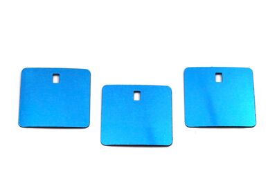 27.5x27.5 mm KARE MODEL PLASTİK PUL PAYET, PANO PULU, 2.6x4.3 mm DİKDÖRTGEN DELİK, TURKUAZ RENK - 2