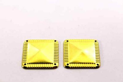 27x27 mm DESENLİ KARE DÖRT DELİK PUL, HAM PİRİNÇ #477H - 2