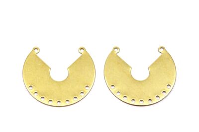 27x31 mm YUVARLAK DESENLİ PUL, HAM PİRİNÇ #1695H - 2