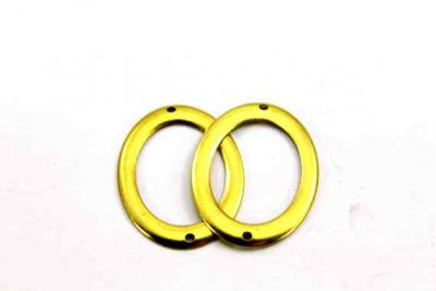 27x37 mm OVAL DESENLİ İKİ DELİK PUL, HAM PİRİNÇ #597H - 3