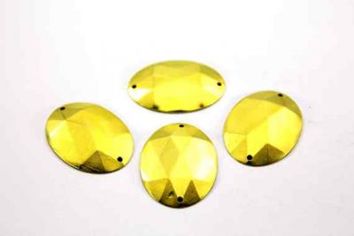 27x37 mm OVAL DESENLİ İKİ DELİK BOMBELİ PUL, HAM PİRİNÇ #596H - 2