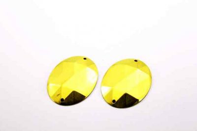 27x37 mm OVAL DESENLİ İKİ DELİK BOMBELİ PUL, HAM PİRİNÇ #596H - 3