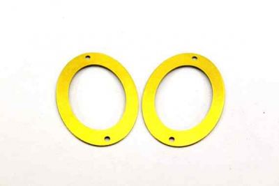 27x37 mm OVAL DESENLİ İKİ DELİK PUL, HAM PİRİNÇ #599H - 2