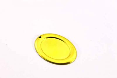 27x37 mm OVAL DESENLİ TEK DELİK PUL, HAM PİRİNÇ #598H-TEK-DELİK - 2