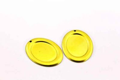 27x37 mm OVAL DESENLİ TEK DELİK PUL, HAM PİRİNÇ #598H-TEK-DELİK - 3
