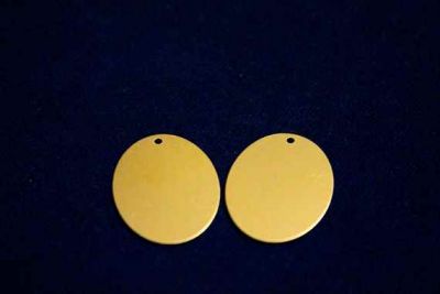 23x32 mm OVAL DESENLİ TEK DELİK PUL, HAM PİRİNÇ #1049H - 2
