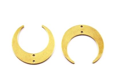 28x30 mm AY DESENLİ PUL, HAM PİRİNÇ #1681H - 2