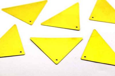 28x45 mm ÜÇGEN TEK DELİK PUL, HAM PİRİNÇ #742H-TEK-DELİK - 2