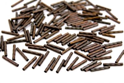 2x15 mm YUVARLAK BURGULU BORU, ANTİK SARI KAPLAMA #1195AS - 2