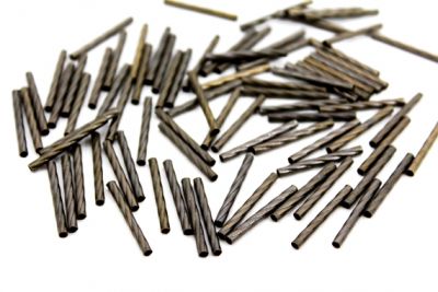 2x20 mm BURGULU YUVARLAK DÜZ BORU, ANTİK SARI KAPLAMA #1180AS - 2