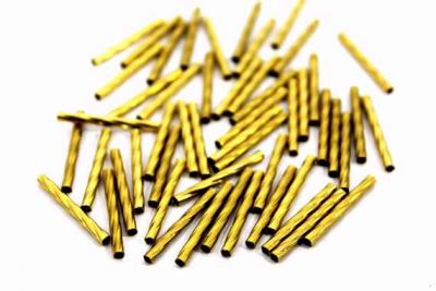 2x20 mm BURGULU YUVARLAK DÜZ BORU, HAM PİRİNÇ #1180H - 2
