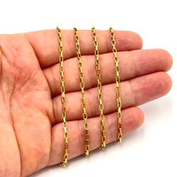 2x4 mm ÇELİK ZİNCİR, KUTU ZİNCİR, GOLD RENK, 1. KALİTE KARARMAZ - ERTÜRK