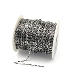 2x4 mm ÇELİK ZİNCİR, KUTU ZİNCİR, GÜMÜŞ RENK, 1. KALİTE KARARMAZ - 2