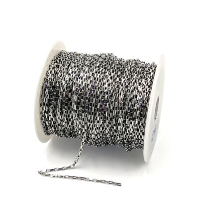 2x4 mm ÇELİK ZİNCİR, KUTU ZİNCİR, GÜMÜŞ RENK, 1. KALİTE KARARMAZ - 2