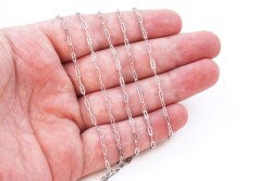2x5 mm ÇELİK ZİNCİR, ATAÇ ZİNCİR, GÜMÜŞ RENK, 1. KALİTE KARARMAZ - ERTÜRK
