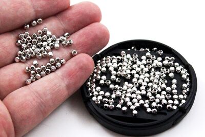 3 mm, KÜP MODEL METAL BONCUK, DEMİR MİSKET, NİKEL KAPLAMA - 2