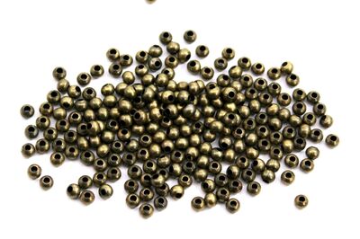 3 mm, METAL BONCUK, DEMİR MİSKET, ANTİK SARI KAPLAMA - 2