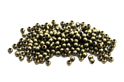 3 mm, METAL BONCUK, DEMİR MİSKET, ANTİK SARI KAPLAMA - 3
