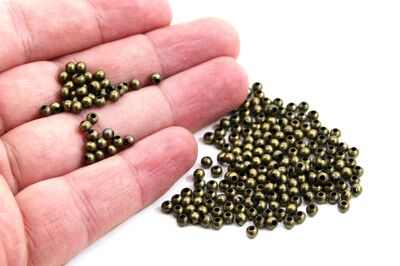 3 mm, METAL BONCUK, DEMİR MİSKET, ANTİK SARI KAPLAMA - 4