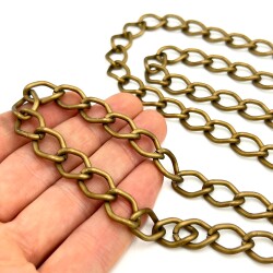 30 cm ALÜMİNYUM HAFİF HAZIR ÇANTA ZİNCİRİ, ANTİK SARI RENK ( KARARMAZ ) 1. KALİTE Z-28AS30 - 2