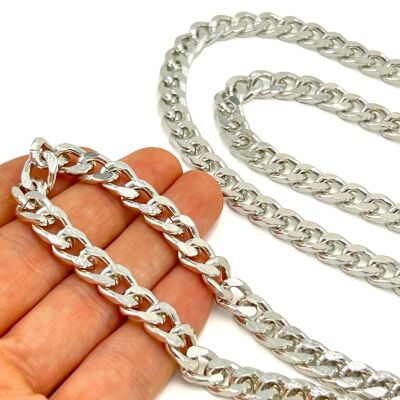 30 cm ALÜMİNYUM HAFİF HAZIR ÇANTA ZİNCİRİ, GÜMÜŞ RENK ( KARARMAZ ) 1. KALİTE Z-164G30 - 2