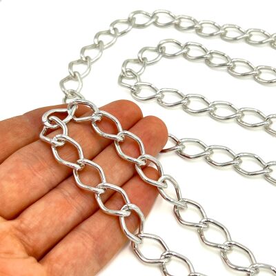 30 cm ALÜMİNYUM HAFİF HAZIR ÇANTA ZİNCİRİ, GÜMÜŞ RENK ( KARARMAZ ) 1. KALİTE Z-28G30 - 2