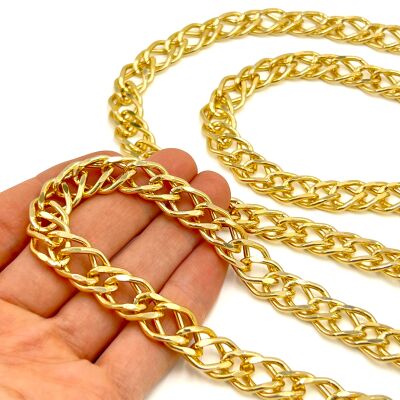 30 cm ALÜMİNYUM HAFİF HAZIR ÇANTA ZİNCİRİ, SARI RENK ( KARARMAZ ) 1. KALİTE Z-140SA30 - 2