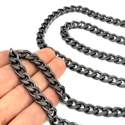 30 cm ALÜMİNYUM HAFİF HAZIR ÇANTA ZİNCİRİ, SİYAH RENK ( KARARMAZ ) 1. KALİTE Z-164Sİ30 - 2