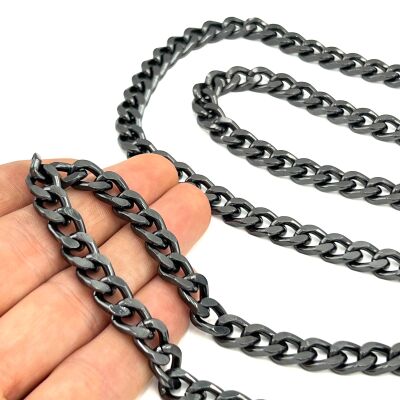 30 cm ALÜMİNYUM HAFİF HAZIR ÇANTA ZİNCİRİ, SİYAH RENK ( KARARMAZ ) 1. KALİTE Z-164Sİ30 - 2