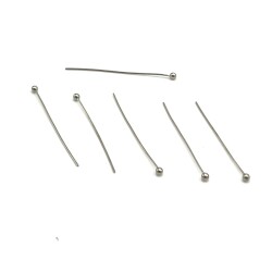 30 mm, TOP BAŞLI TAKI ÇİVİSİ, PİRİNÇ, NİKEL KAPLAMA - ERTÜRK