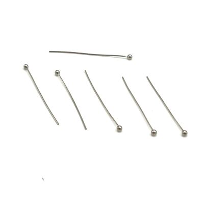 30 mm, TOP BAŞLI TAKI ÇİVİSİ, PİRİNÇ, NİKEL KAPLAMA - 1