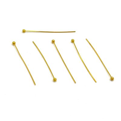 30 mm, TOP BAŞLI TAKI ÇİVİSİ, PİRİNÇ, SARI KAPLAMA - 1