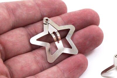 30 mm YILDIZ ÇIT ÇIT TOKA NİKEL KAPLAMA (3 cm YILDIZ ÇIT ÇIT TOKA) - 5