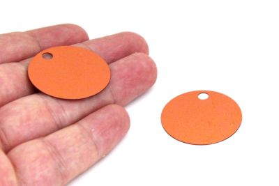 30 mm YUVARLAK MODEL PLASTİK PUL PAYET, NAKIŞ PULU, DÖKME PUL, GENİŞ DELİK ÇANTA PULU, YAN DELİK, BAKIR RENK - 2