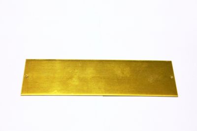 50x150 mm DÜZ METAL PLAKA DELİKLİ, HAM PİRİNÇ - 2