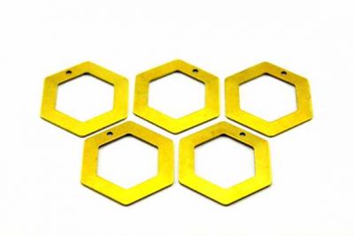 30x30 mm ALTIGEN DESENLİ TEK DELİK PUL, HAM PİRİNÇ #982H - 2
