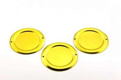 40 mm YUVARLAK DESENLİ İKİ DELİK PUL, HAM PİRİNÇ #913H - 2