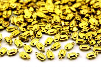 10x5 mm DİKDÖRTGEN KULPLU PUL, HAM PİRİNÇ #214H - 2