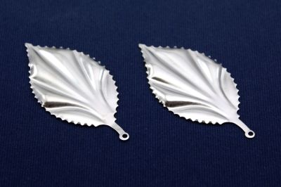 31x60 mm YAPRAK DESENLİ PUL, NİKEL KAPLAMALI PİRİNÇ #1414-1N - 2