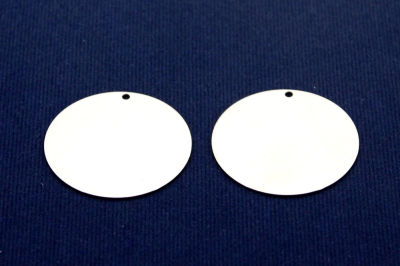 32 mm YUVARLAK TEK DELİKLİ DÜZ DESENSİZ PUL, NİKEL KAPLAMALI PİRİNÇ #1314N - 2