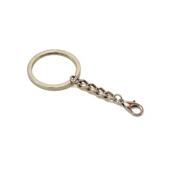 32 mm EZME ANAHTARLIK HALKASI VE 503 PAPAĞAN ANAHTARLIK SETİ, NİKEL KAPLAMA - ERTÜRK