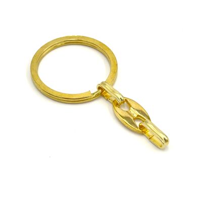 32 mm EZME ANAHTARLIK HALKASI VE ANAHTARLIK APARATI YASSI HALKA, ANAHTARLIK SETİ, SARI KAPLAMA - 2