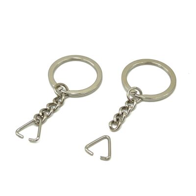 32 mm EZME ZİNCİRLİ ANAHTARLIK HALKASI VE ÜÇGEN(1.5 mm) TAKIM HALİNDE, NİKEL KAPLAMA - 2