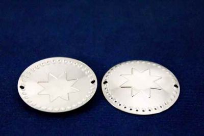 32 mm YUVARLAK İKİ DELİKLİ BOMBELİ PUL, NİKEL KAPLAMA #513N - 2