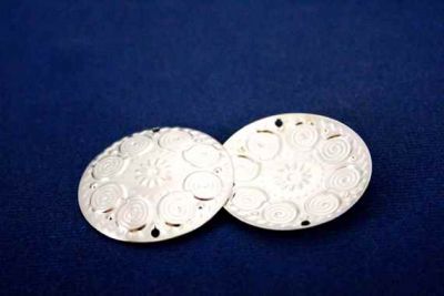 32 mm YUVARLAK İKİ DELİKLİ BOMBELİ PUL, NİKEL KAPLAMA #445N - 2