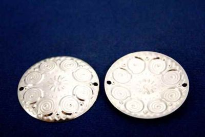32 mm YUVARLAK İKİ DELİKLİ BOMBELİ PUL, NİKEL KAPLAMA #445N - 3